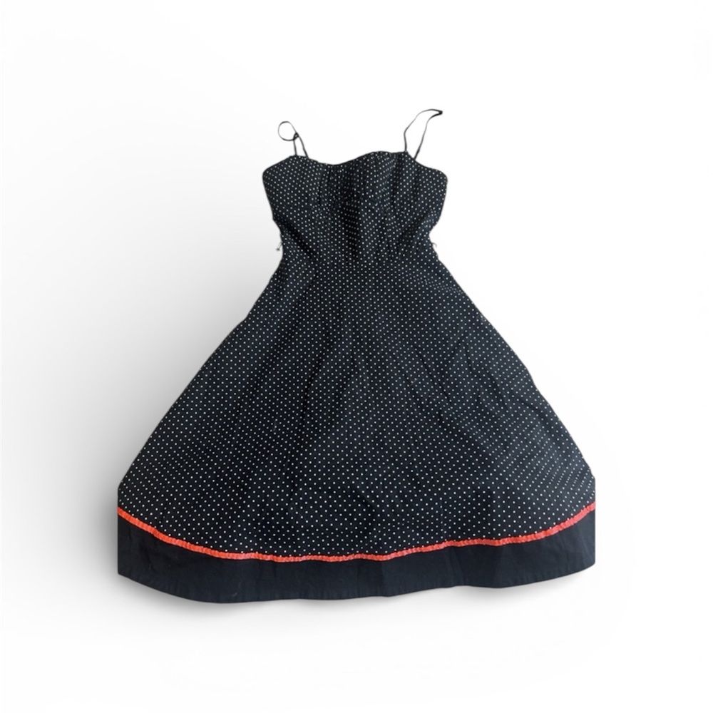 Crystal Doll Girl Polka Dot Dress Ruby Rox Black Retro Babydoll Size S